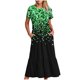 thumbnail image 4 of Vestido de Manga Corta para Mujeres Vestido de Verano de Cuello Redondo Impreso, Poliéster de Tamaño Verdadero Diario Y Vestido de Fiesta, 4 of 5