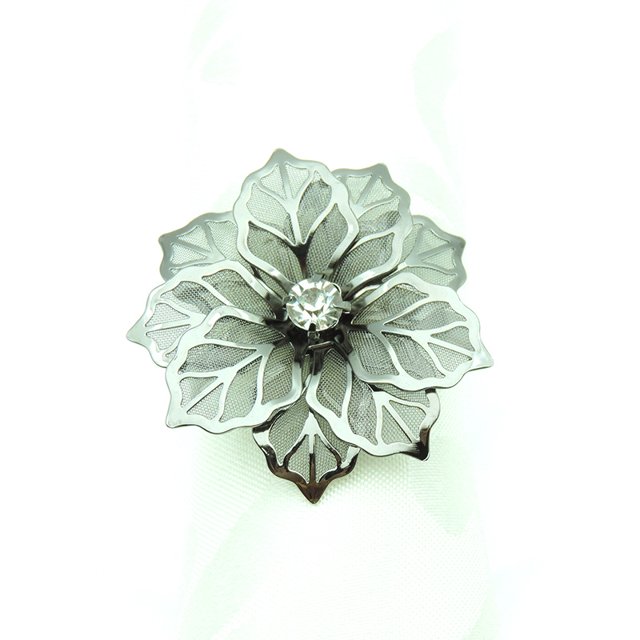 Servilleteros, Servilleteros de aleación con flor hueca, Servilletero de anillo Adorno Servilleteros florales para el hogar Juego de anillos para boda Fiesta Festividad Banquete Mesa de Navidad oso de fresa Hogar