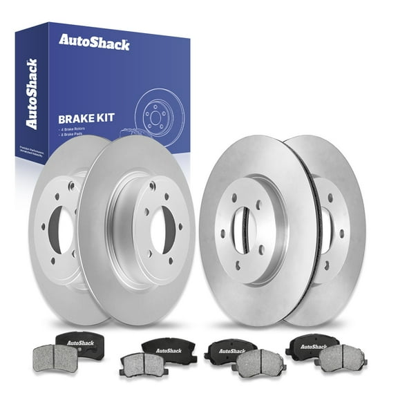 AutoShack Front & Rear Brake Rotors Ceramic Brake Pads | Replacement For 2015-2017 Mitsubishi Lancer 2.4L AWD FWD | 12-PC Brake Kit