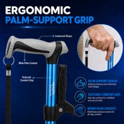 Healthbazaar Adjustable Lightweight Quad Cane for Women and Men, Blue