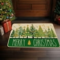 thumbnail image 2 of Merry Christmas Tree Doormat Rug Christmas Winter Green Gold Pine Tree Front Welcome Door Mat Indoor Outdoor Rubber Backing Seasonal Xmas Holiday Entryway Kitchen Floor Decoration 17x29 Inch, 2 of 5