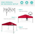 thumbnail image 3 of Best Choice Products 10x10ft Easy Setup Pop Up Canopy w/ 1-Button Setup, Wheeled Case, 4 Weight Bags - Red, 3 of 10