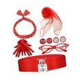 thumbnail image 3 of Accesorios de vestuario Strade Fareast Limited de los años 50 bufanda Cosplay 7 piezas rojo, 3 of 8
