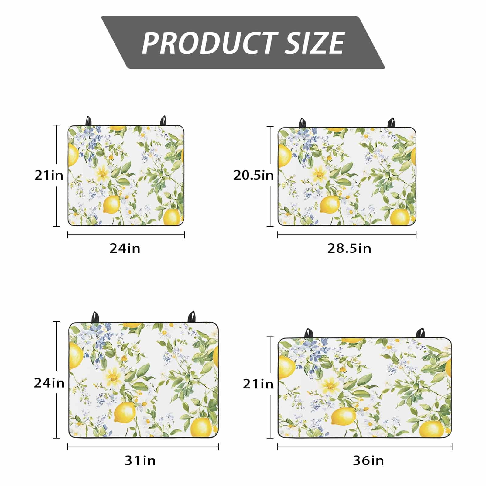 Summer Lemon Stove Top Cover for Electric Stove, Heat-proof & Non Slip Glass Top Stove Cover Protector, Watercolor Yellow Spring Floral Botanical Kitchen Flat Cooktop Rubber Mat 24x21 Inches