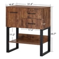 thumbnail image 2 of BarberPub Accent Storage Cabinet with Drawers, shelf for Living Room, Hallway, Brown&Black, 2 of 6