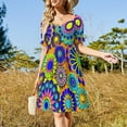 thumbnail image 2 of Flower Power Robe Sans Manches Style Rétro Hippy Fleurs Robes de Soirée Vêtements de Bal Ensemble d'Été pour Femmes, 2 of 4