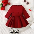 thumbnail image 4 of Pandaie Little Girls' Trench Coat Faux Fur Collar Bow Decor Wool Blend Dress Jacket Clothes for Winter Holiday Party Red,6 Years, 4 of 8