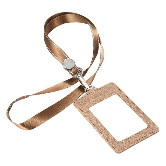 Porte-badge avec Lanière Résistant à l'Usure Anti-Rayures Texture Fine Multi-Usage Protection Porte-Badge Portable Fournitures de Bureau