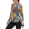 thumbnail image 2 of FORMRS Womens Long Sleeve Shirts UPF 50+ Sun Protection Quick Dry Fishing Hiking Tops, Size S-2XL, Beige Flowers, 2 of 8