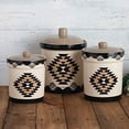 thumbnail image 3 of Paseo Road Chalet Aztec 3 Piece Ceramic Dinnerware Canister Set, Southwestern Rustic Cabin Lodge Style, 3 of 3
