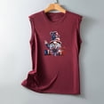 thumbnail image 4 of Usmisi 4th of July Tank Tops Comfy Breathable Loose Fit Patriotic Tshirts Vest Womens Fashion Independence Day Gnome Print Crewneck Sleeveless Summer Blouses Wine m, 4 of 4