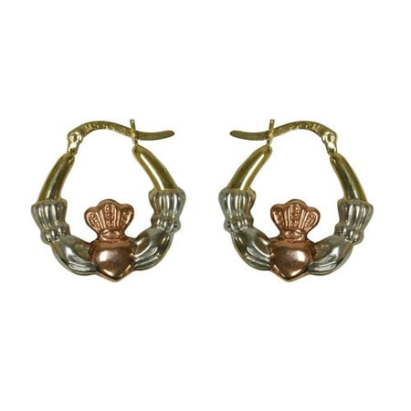 Forever New Rose Gold Tone/Gold Tone/Silver Tone Claddagh Hoop Earrings