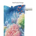 thumbnail image 5 of Turtle Kitchen Valances for Windows Farmhouse Linen Window Valance Curtain for Living Room Window Treatment Coastal Ocean Coral Gradient Watercolor Valance Rod Pocket Topper Drape, 60 x 18 Inch, 5 of 6