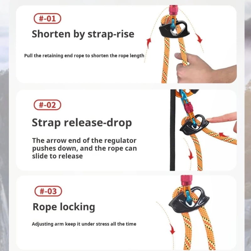 Compacts Climbing Rope Adjuster Aluminum Alloys Climbing Ascender Easy to Use