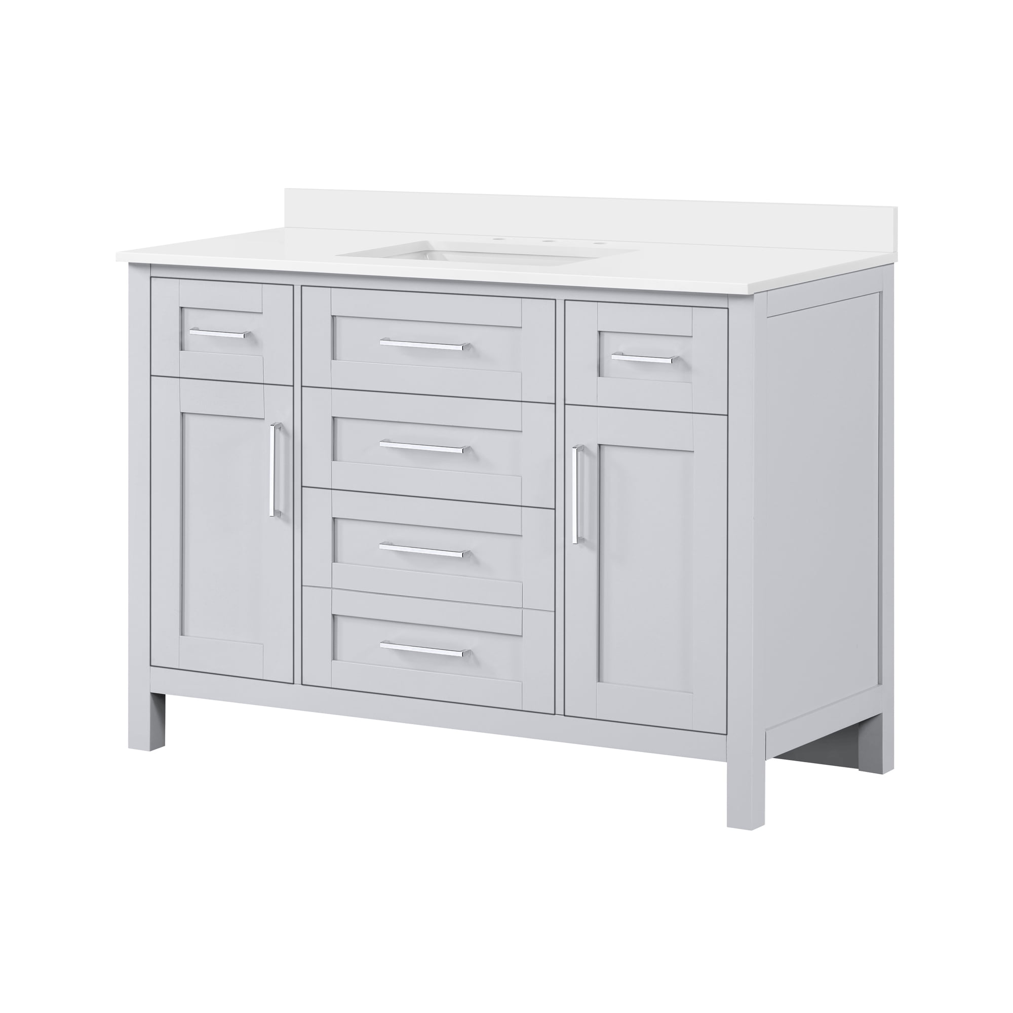 Ove Decors Tahoe 48 W x 21" D Freestanding Bathroom Vanity with Sink and Mirror, Dove Gray