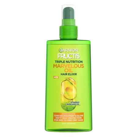 Garnier Fructis Triple Nutrition Vitamin E and Avocado Olive Almond Hair Oil, 5 fl oz