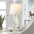thumbnail image 2 of Set of 2 table lamps with USB C+A fast charging ports, 26-inch high rustic style living room lamp, white fabric lampshade with three-level dimming function, suitable for living room, bedroom and home, 2 of 7