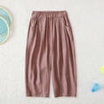 thumbnail image 2 of FYDUU Boy's Summer Ice Silk Pants Lightweight Wide Leg Trousers Kids Loose Fit Casual Bottoms Stylish Trousers 5-6 Years, 2 of 8