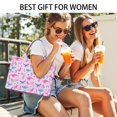 thumbnail image 5 of Large Capacity Tote Bag,Pink Dinosaurs Flowers Leaves Pattern Handbag Fashion Luxury Tote Bag,15.7"x13"x 5.1" Inches,Laptop Compatible, 5 of 6