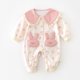 thumbnail image 1 of Spring Autumn Baby Bodysuit Full Printed Bunny Pocket Jumpsuit for Infant Girls Cute Peter Pan Collar Toddler One Piece, 1 of 6