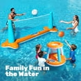 thumbnail image 3 of Joyfy 2-in-1 Inflatable Pool Toys Set with Pool Volleyball & Pool Basketball Hoop, Summer Pool Game for Kids and Pool Floats Adults, Volleyball Court (105”x28”x38”)|Basketball (27.6”x23”),L-Orange, 3 of 9