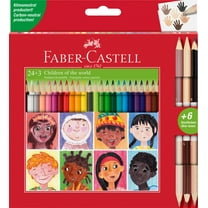Faber-Castell 511515 - Kleurpotlodenset 27-delig, incl. 3 huidskleuren, driehoekig, onbreekbaar