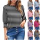 thumbnail image 1 of Fiudx Liquidación de Ofertas Flash Blusa de Manga 3/4 con Estampado de Cuello Redondo y Cómoda Informal para Mujer a La Moda, 1 of 5