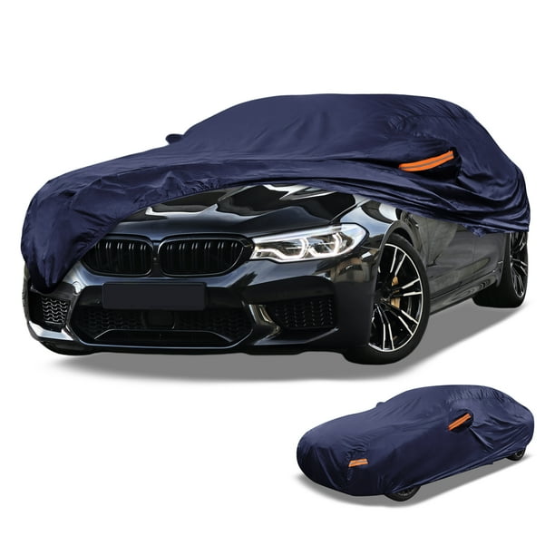 Cubierta de Automóvil Universal Impermeable para Todo Clima Azul Marino para Sedán de Longitud 185" a 192"