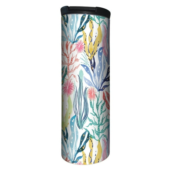 Highland Home "Coral Coast" 17 oz. Double Wall Stainless Steel Tumbler w/Lid