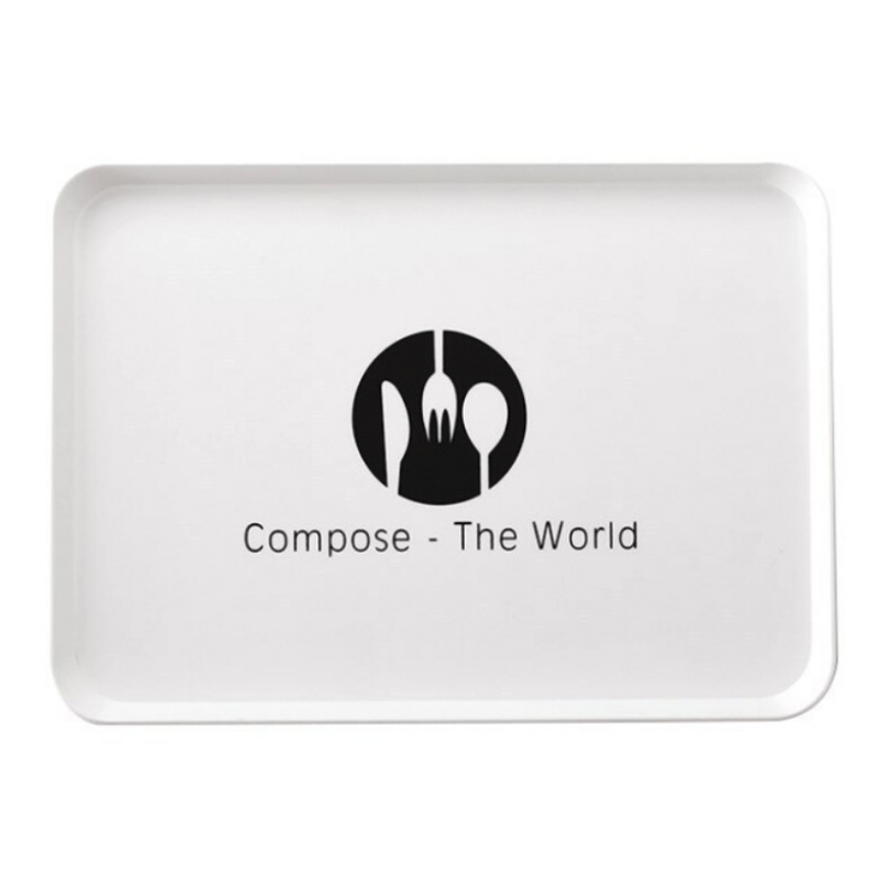 Plastic Plate Rectangular Household Simple Bread Breakfast Plate Cup Plate Hotel Tea Tray Small