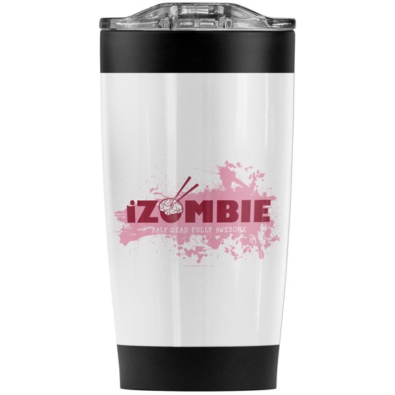 Izombie Splatter Logo Stainless Steel Tumbler 20 oz Coffee Travel Mug/Cup, Vacuum Insulated & Double Wall with Leakproof Sliding Lid | Great for Hot Drinks and Cold Beverages