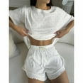 thumbnail image 7 of Censtreet Cotton Pajamas for Women Set 2 Piece short Sleeve Pjs Shorts Set Lounge Sets Sleepwear, 7 of 7