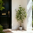 thumbnail image 4 of 2-Pack 4FT Artificial Trees, Faux Flower Plants in Decorative Pots, 4 of 9