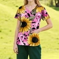 thumbnail image 2 of NAMTYQX Scrub Shirts for Women Plus Size Loose Fitting Breast Cancer Shirt Orange Size 2XL, 2 of 4