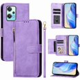 thumbnail image 2 of Case for REALME V25 Zipper Wallet Flip Cover with Card Holder, Photo Frame, Kickstand & Lanyard, PU Leather Purple, 2 of 5
