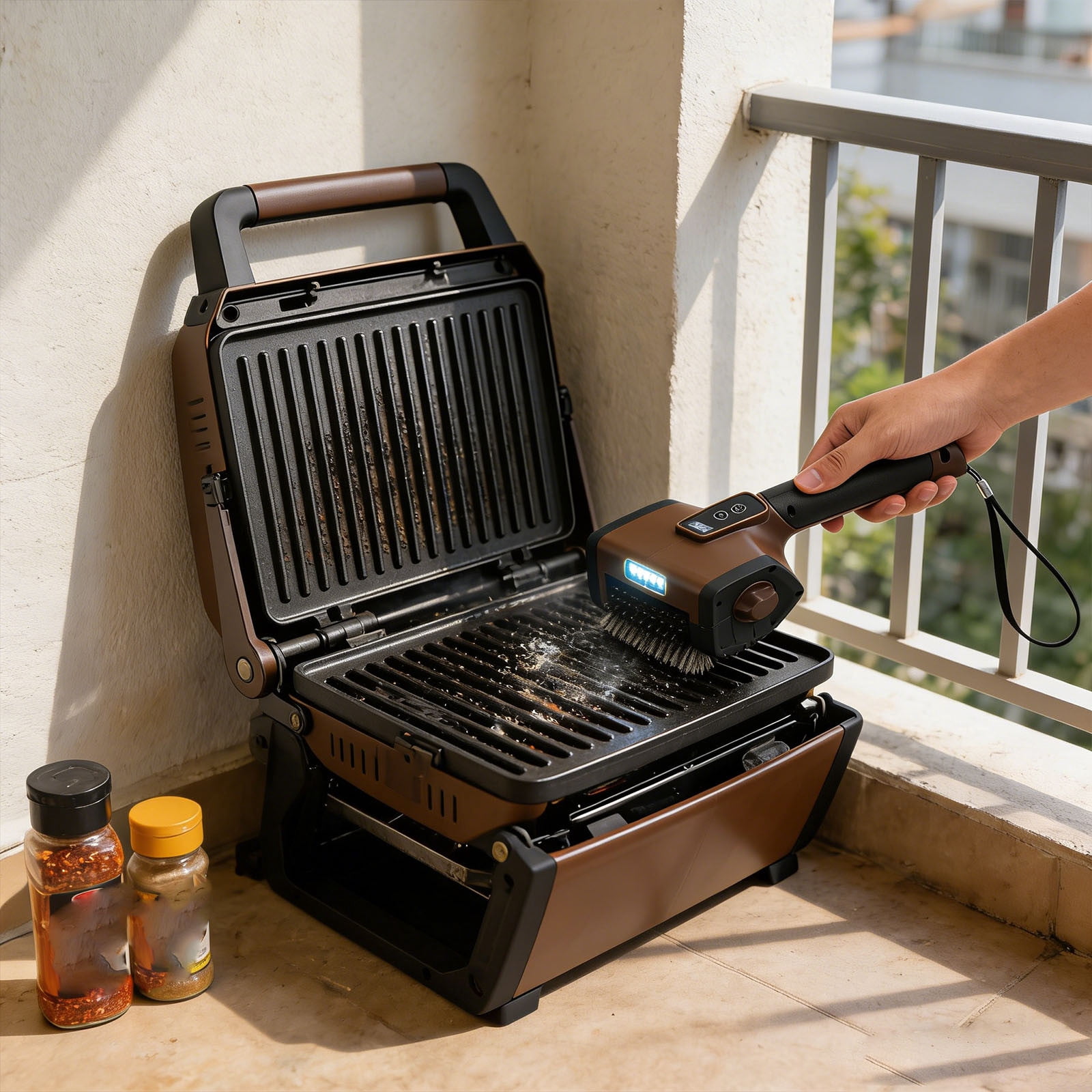 Grill Brush, Electric Grill Cleaner with Brushless Motor, Rotating BBQ Brush for Gas and Charcoal Grills