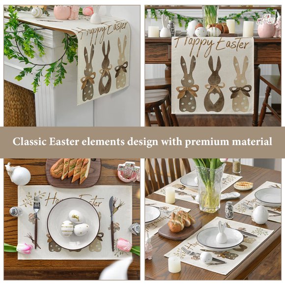 ADDHAT 1 De Individuales Y Mantel Para De En Pascua Con Material Duradero