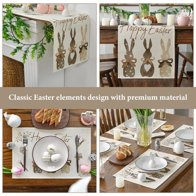 ADDHAT 1 De Individuales Y Mantel Para De En Pascua Con Material Duradero