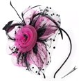 thumbnail image 1 of Black Rose - Sombrero de plumas Diadema de boda para mujer con clip Sombrero de cóctel y fiesta para niñas y mujeres, 1 of 5