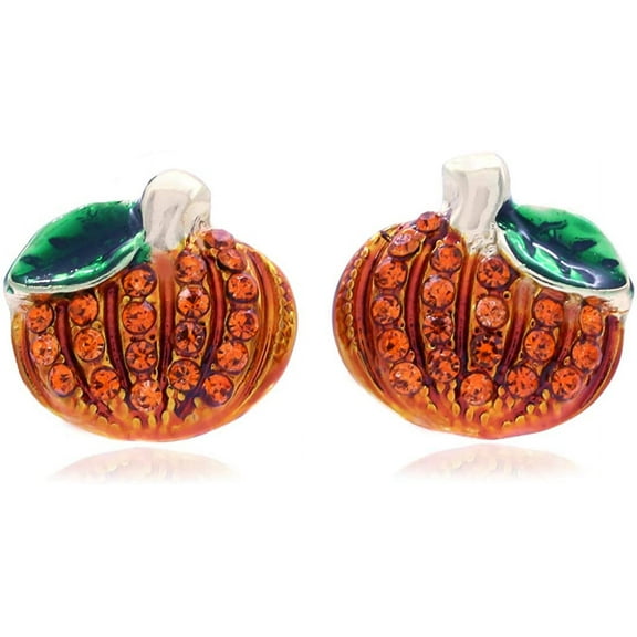 SoulBreezeCollection Small Cute Happy Halloween Fall Thanksgiving Pumpkins Pierced Earrings Jewelry e151s-Gld-Post