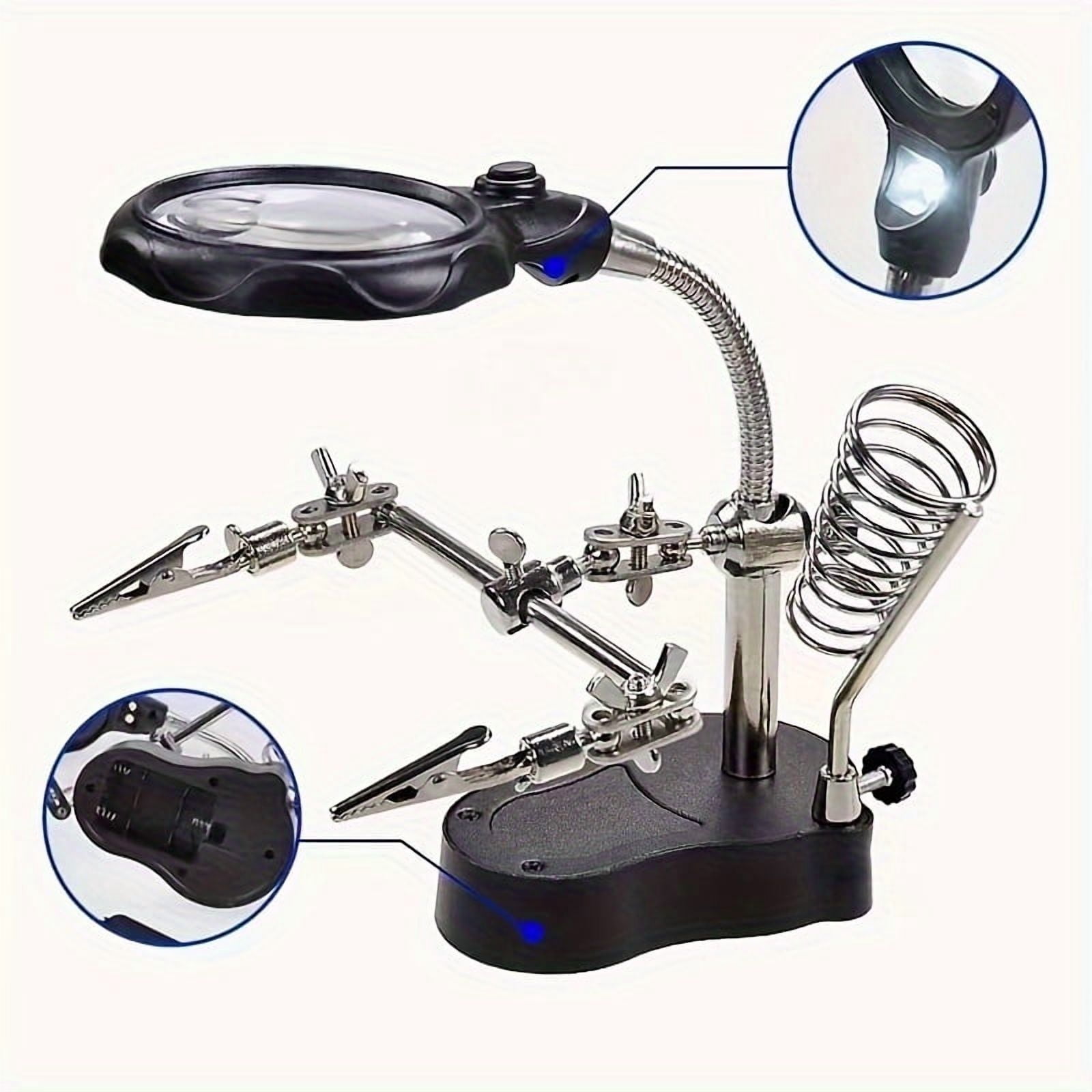 Magnifying Glass With Light Electronic Inspection Repair Auxiliary Clip Adjustable Folding Hardware Tool Mobile Phone Magnifying Glass