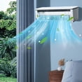 thumbnail image 1 of Linnome Kitchen Air Conditioning Wall Mounted Fan High Wind Power Rechargeable with Remote Control for Home Household Z3-White, 1 of 7