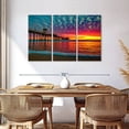 thumbnail image 3 of Elephant Stock Colorful Huntington Dock Wall Art - Horizontal Multi Panel Canvas - Living Room Wall Decor - Nautical Multi Panel - Orange And Red Decor - 57" x 36", 3 of 8