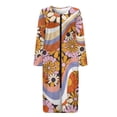 thumbnail image 4 of Xoenoiee Hippie Daisy Print Women Zipper Robe Long Sleeves Loungewear Dress Full Length Sleepwear Pockets Housecoat Nightgown Long Bathrobe, S, 4 of 7