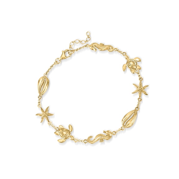 Ross-Simons 18kt Gold Over Sterling Sea Life Anklet, Women's, Adult