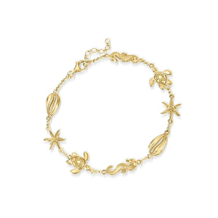 Ross-Simons 18kt Gold Over Sterling Sea Life Anklet, Women's, Adult