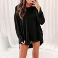 thumbnail image 2 of FAIWAD Womens Knit Oversized Tops Long Sleeve Crew Neck Loose Side Slit Pullover Sweaters Casual Fall Winter Clothes, 2 of 8