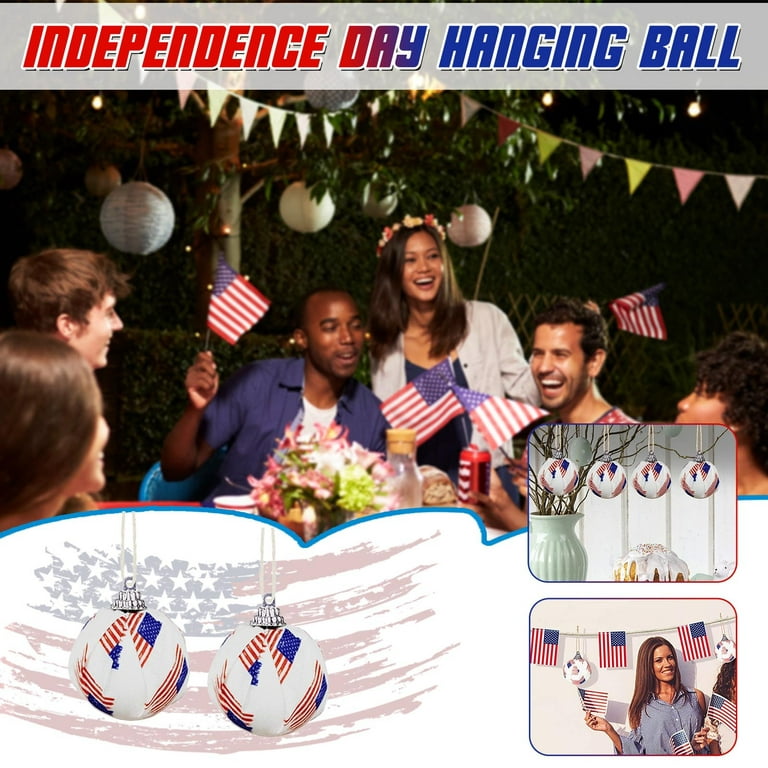 16PCS Independence Party Ornaments Ball Day Tree Decorations