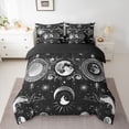 thumbnail image 2 of Homewish Boho Sun Moon 7 Pieces Bedding Comforter Set,Bohemain Tribal Full Bedding Set,White Black Fitted Sheet Flat Sheet For Kids,Ultra Soft Home Decor Reversible, 2 of 8