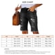 thumbnail image 5 of Pantalones cortos de verano de talle medio para mujer, pantalones cortos desgastados con cremallera y botones elásticos informales a la moda con bolsillos, 5 of 5